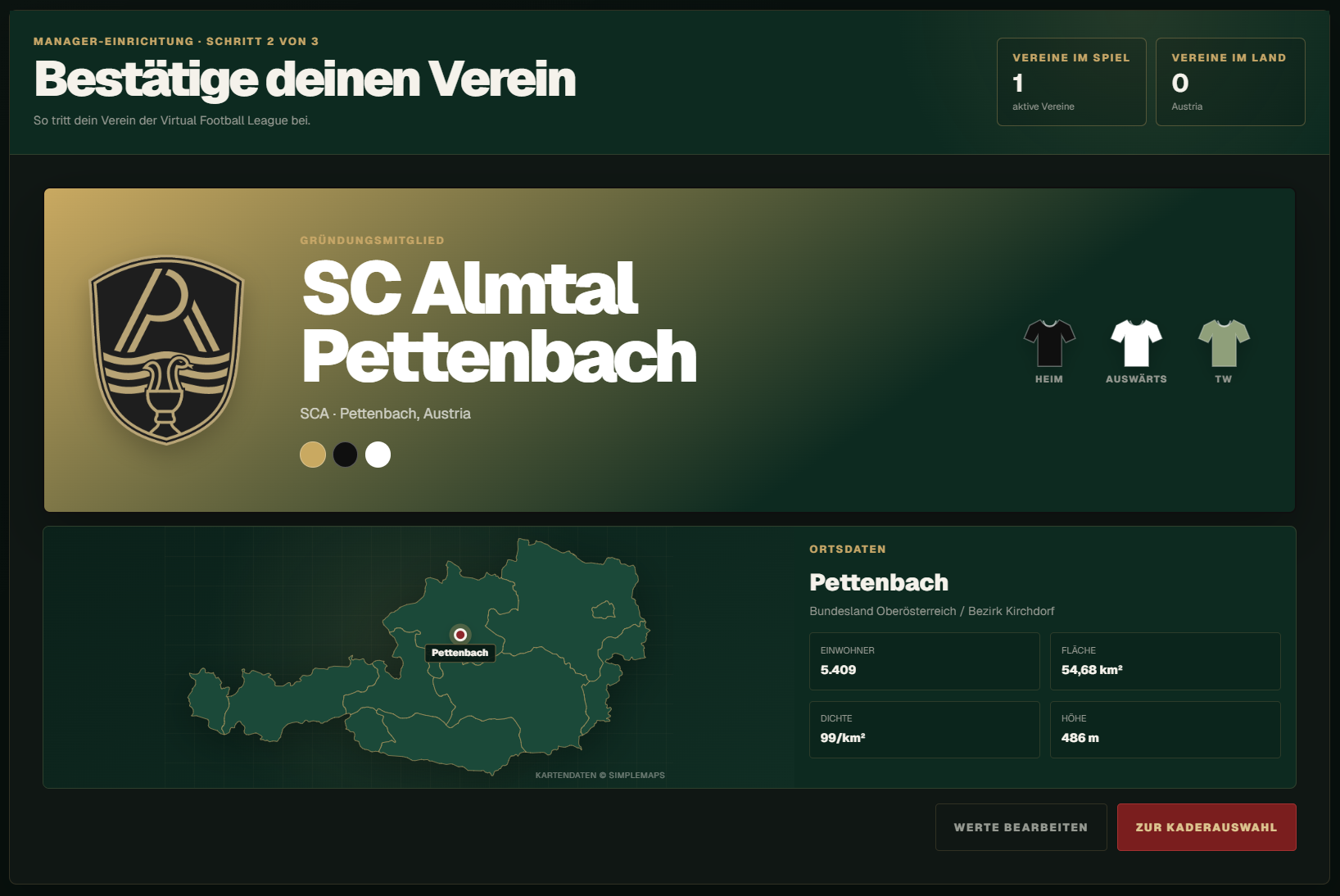 Farben und Trikot bei der Vereinsgründung