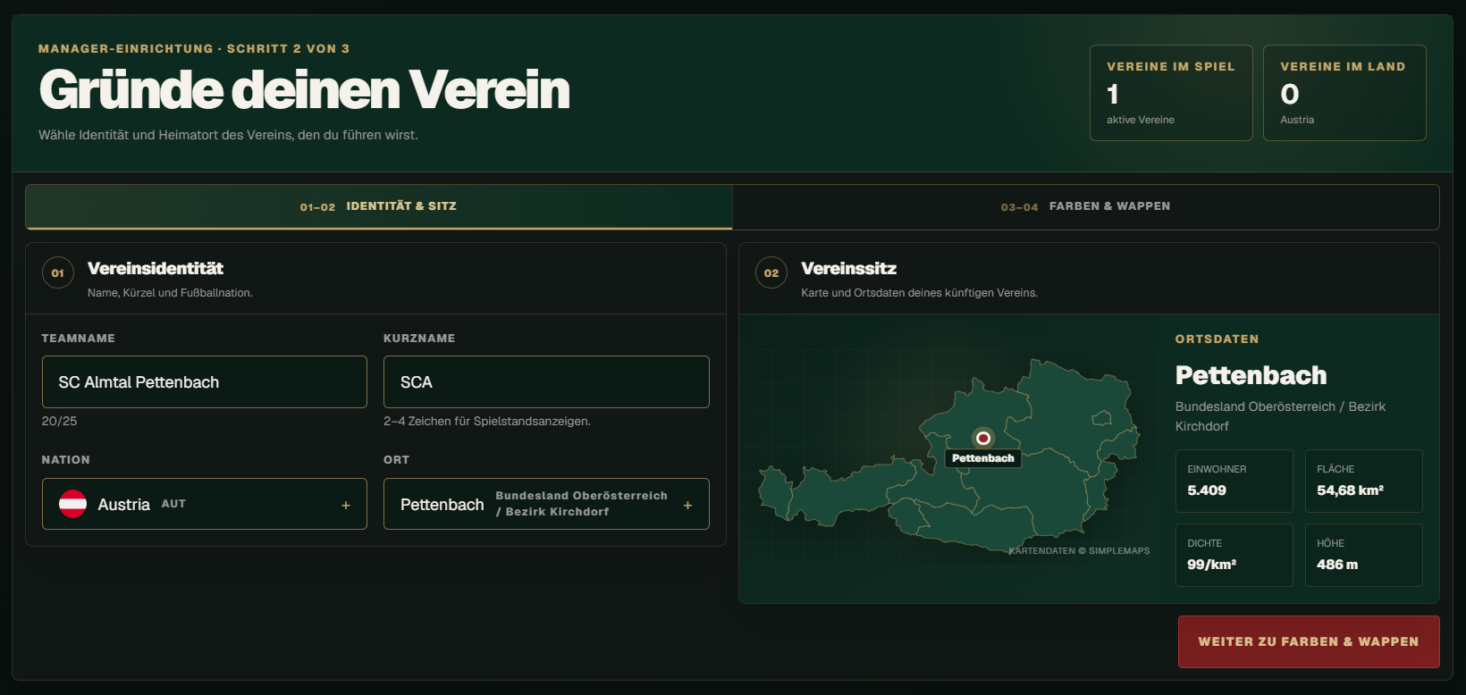 Standortauswahl bei der Vereinsgründung